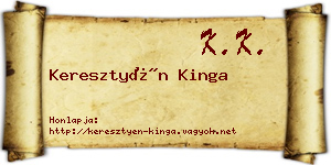 Keresztyén Kinga névjegykártya